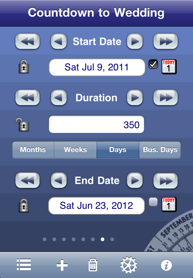 Date Wheel countdowns