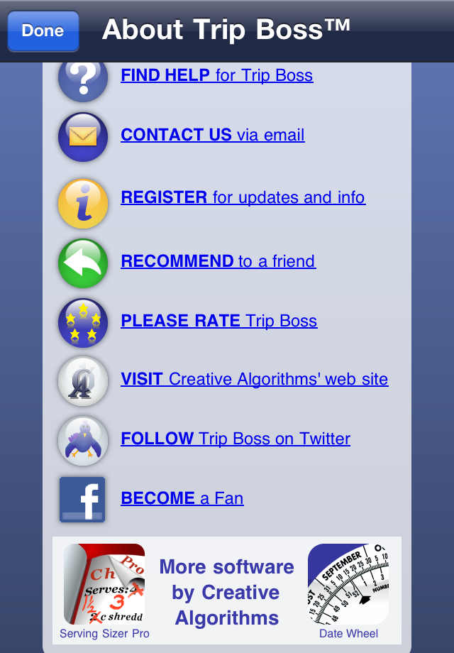 About page screen