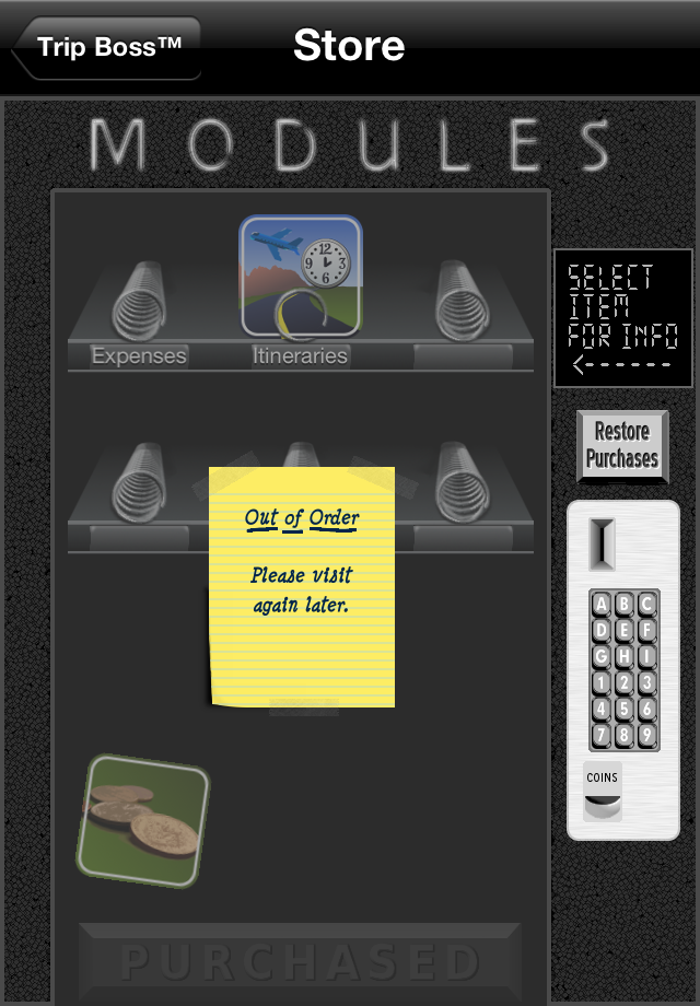 vending machine is off when there's no internet connection or IAP is disabled No internet connection screen
