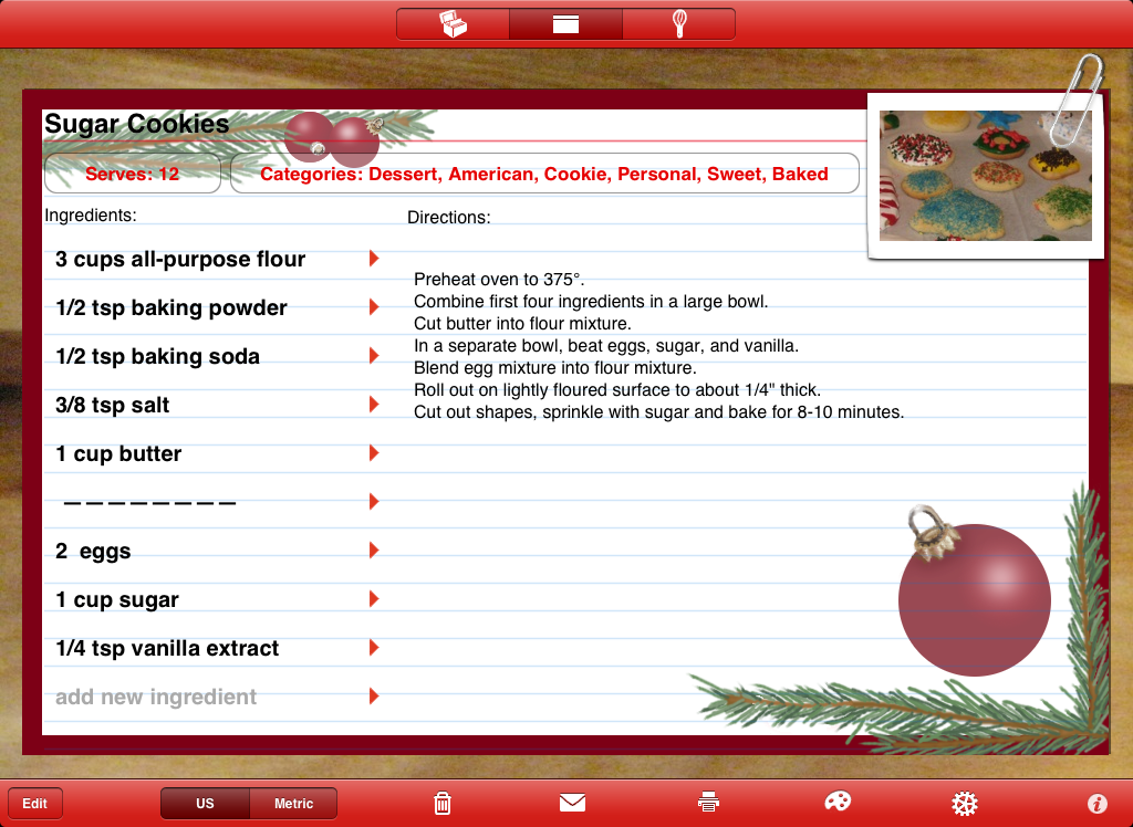 Serving
                        Sizer Recipe Cards screenshot